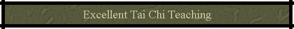 Excellent Tai Chi Teaching